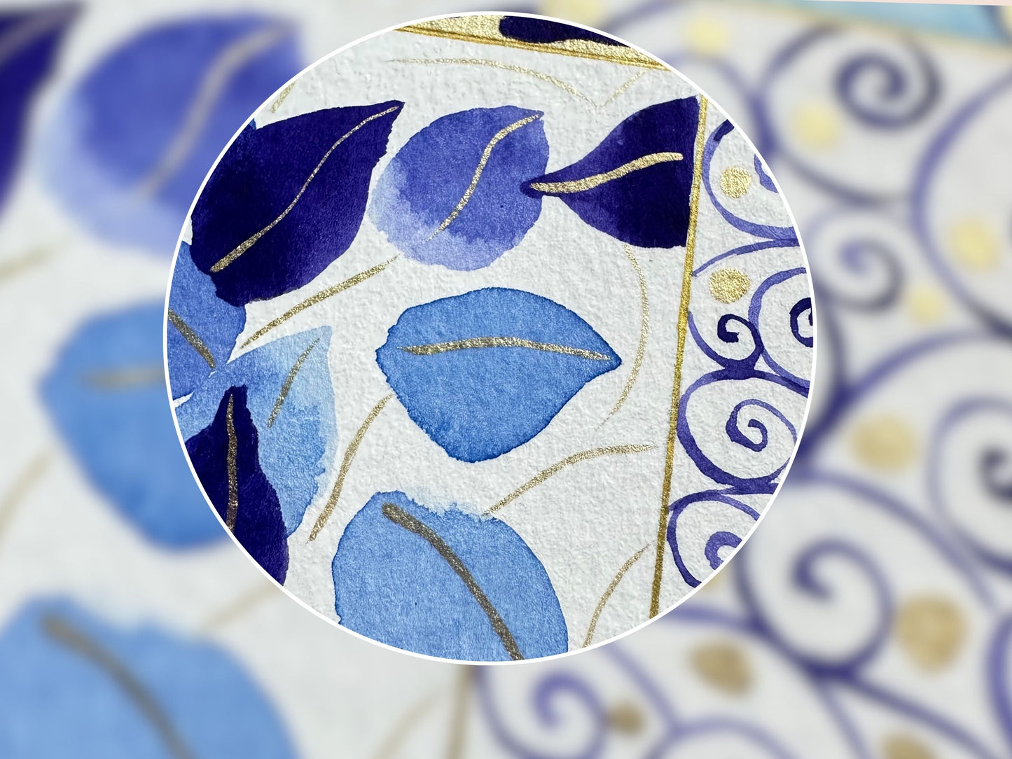 Blue delft style abstract