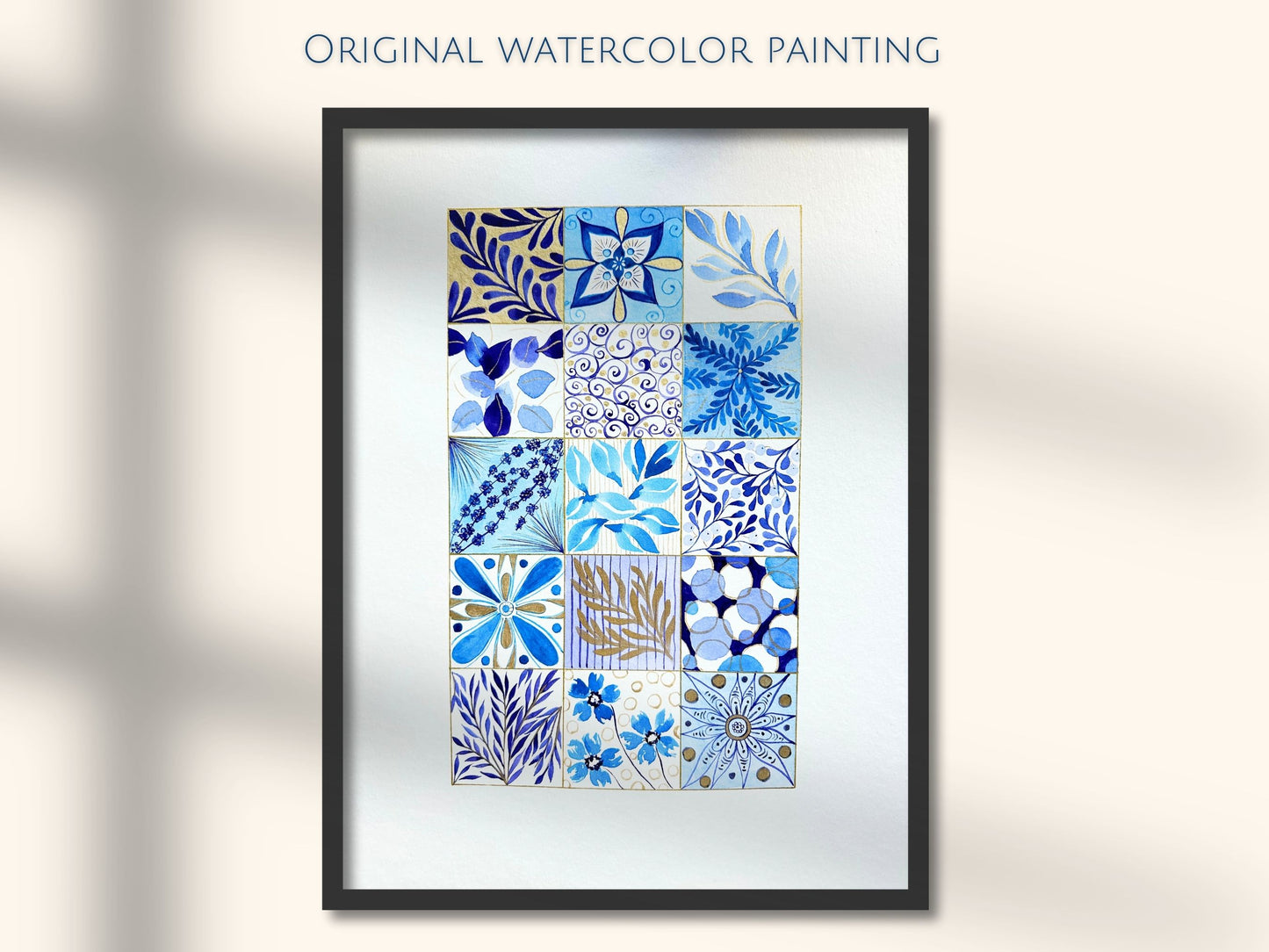 Blue delft style abstract